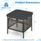 2 Tier Outdoor Side Table with Umbrella Hole Metal Patio End Table Black and Natural